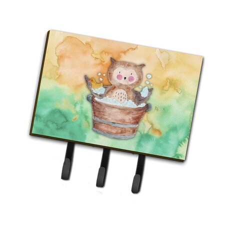 Carolines Treasures Owl Bathing Watercolor Leash or Key Holder BB7342TH68